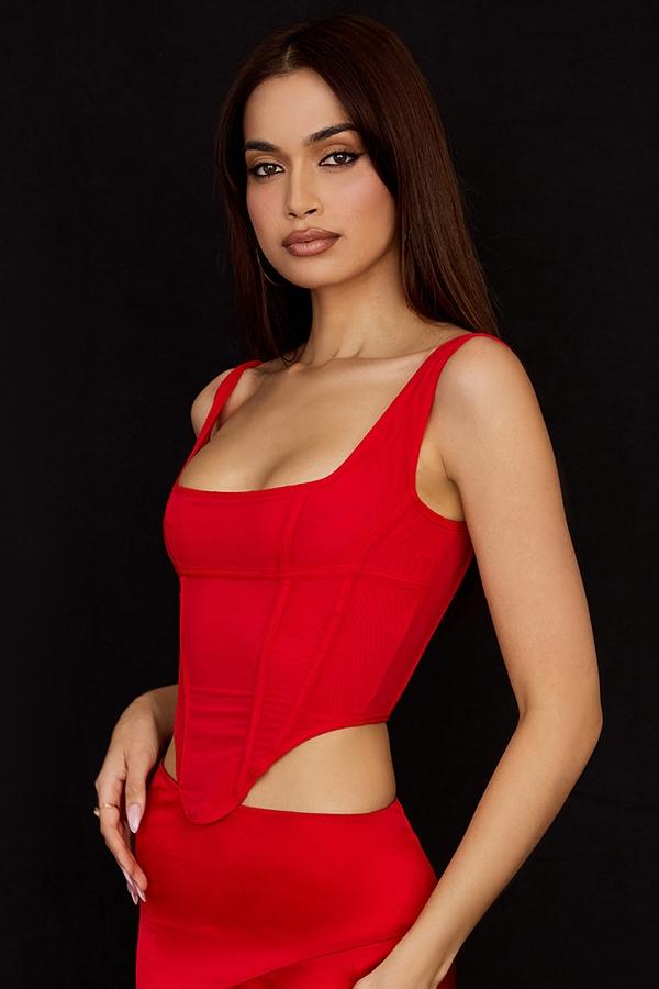 Edetta  scarlet mesh corset Product Image