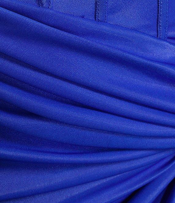 B. Darlin Sweetheart Neck Spaghetti Strap Twist Front Side Slit Lace Up Back Dress Product Image