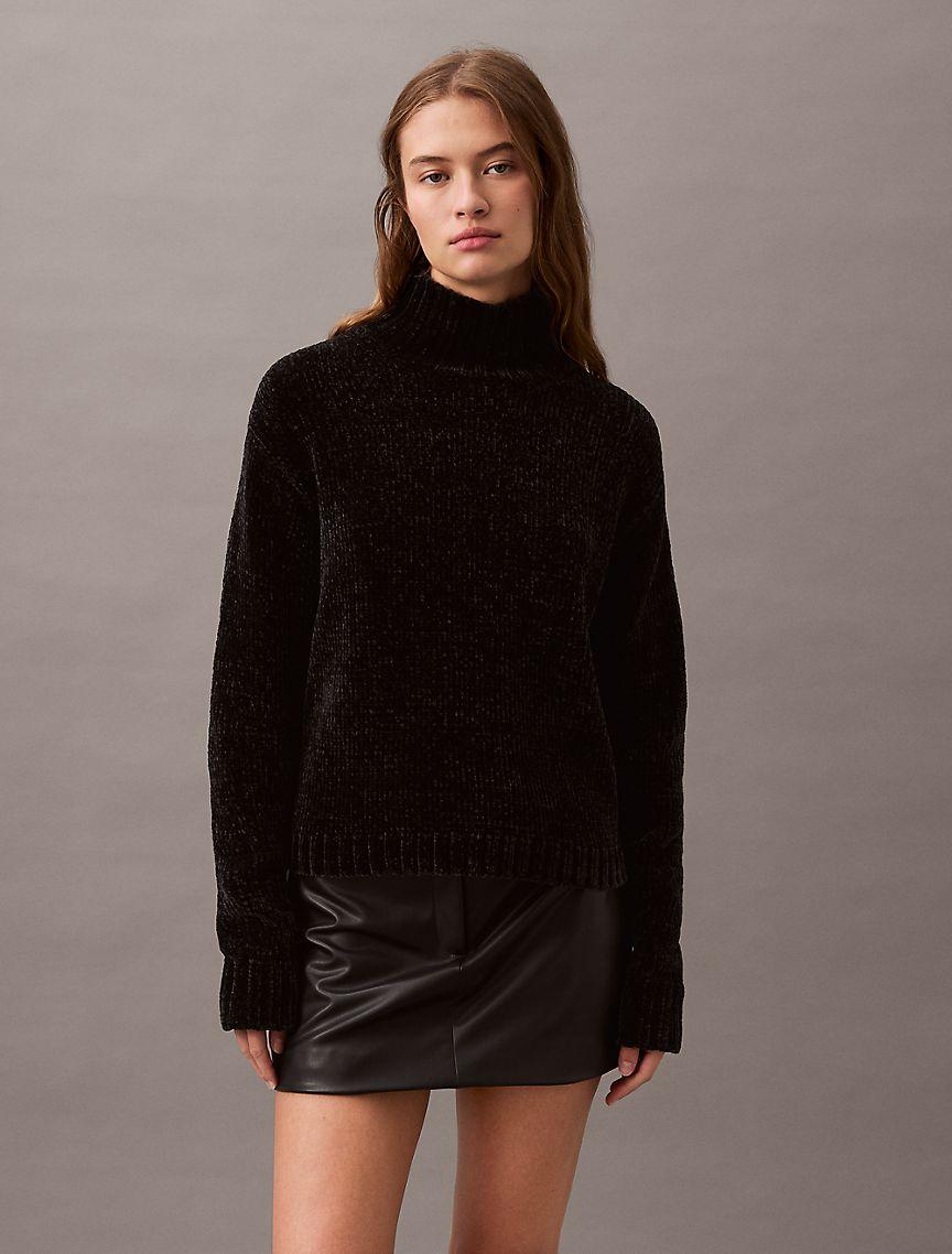 Chenille Relaxed Turtleneck Sweater Product Image