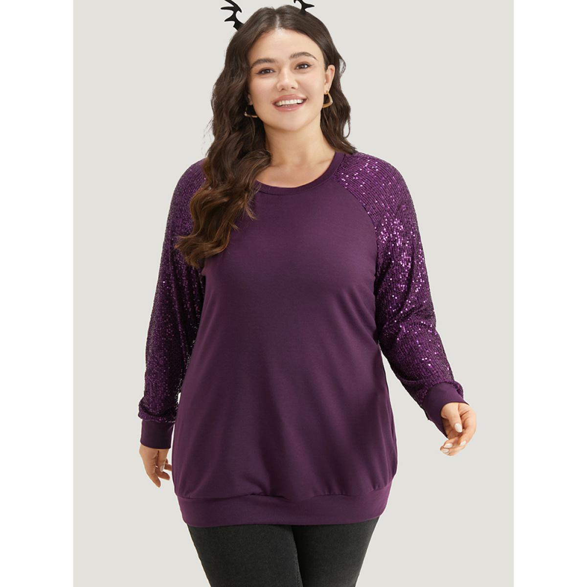 Plus Size Vintage Heather V Neck Rib Knit Sweatshirt Women DarkGreen Casual Rib Knit V-neck Dailywear Sweatshirts BloomChic 22-24/3X Product Image