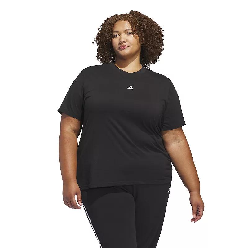 Plus Size adidas Essentials Small Logo T-Shirt, Women's, Size: 3XL, Black Product Image