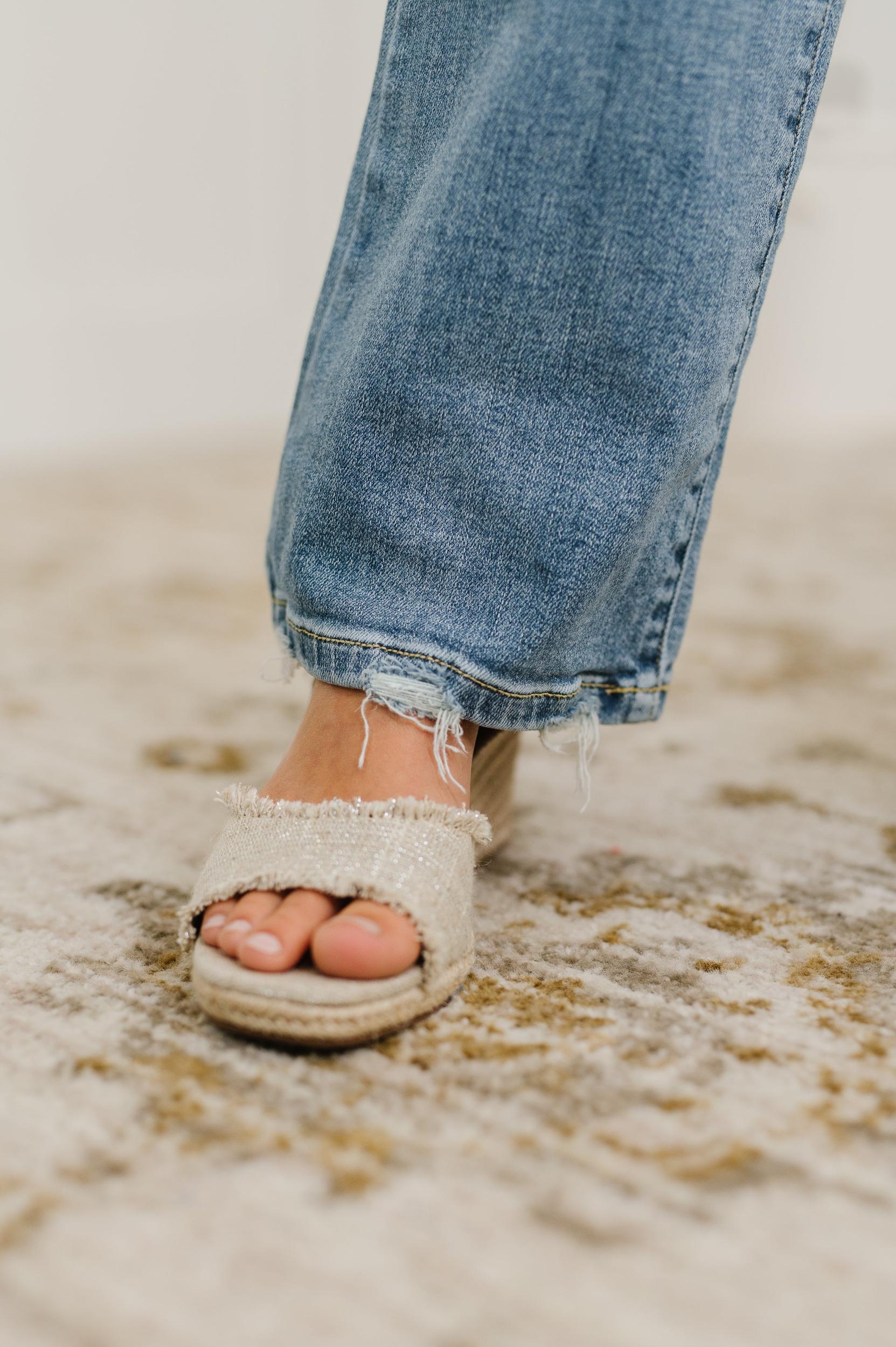 Lorena Mid Rise Vintage Wash Bootcut Jeans Product Image