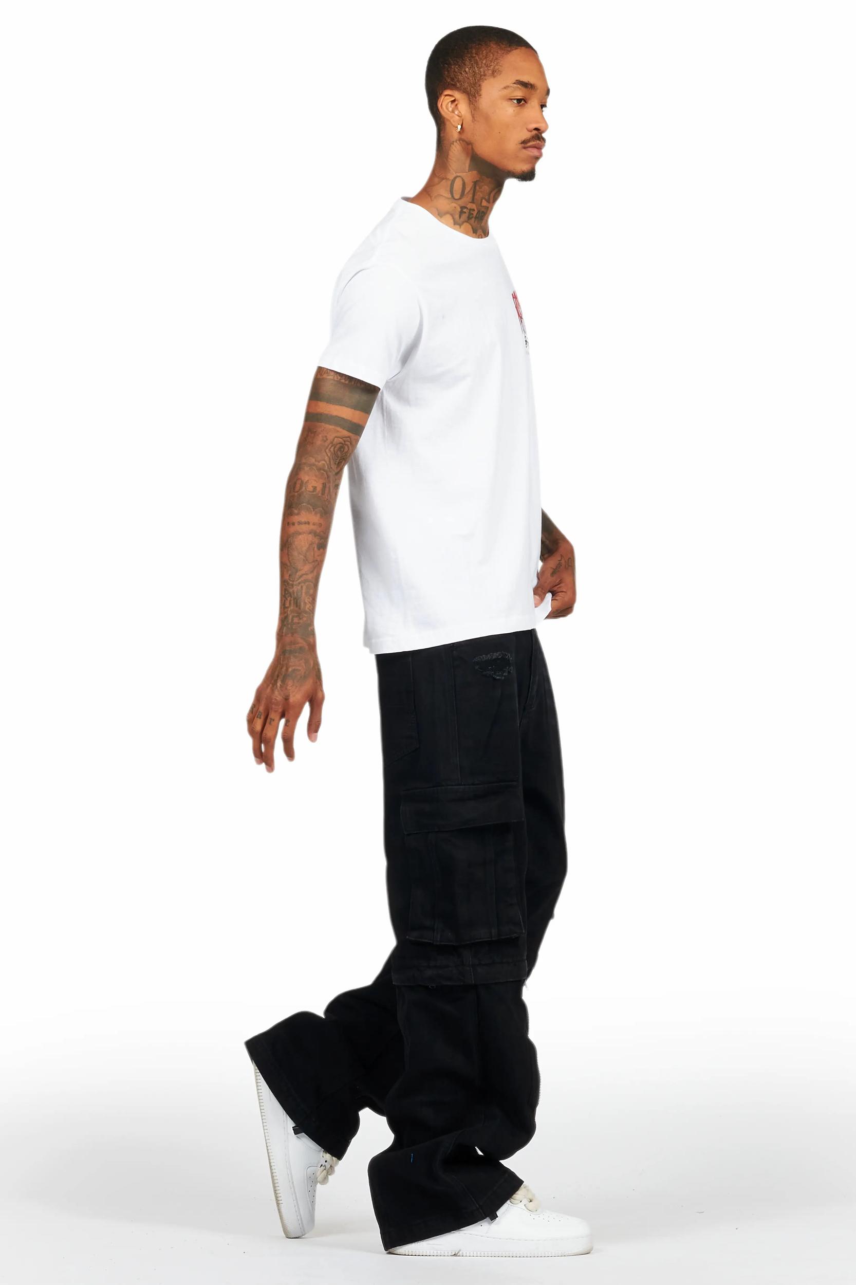 Rupert Black Baggy Fit Zip Off Jean Male Product Image