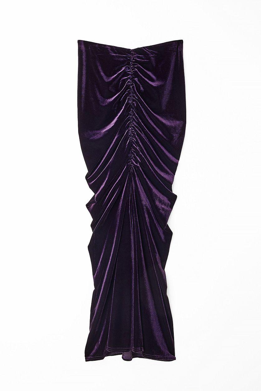 Velvet Rouched Maxi Skirt Product Image