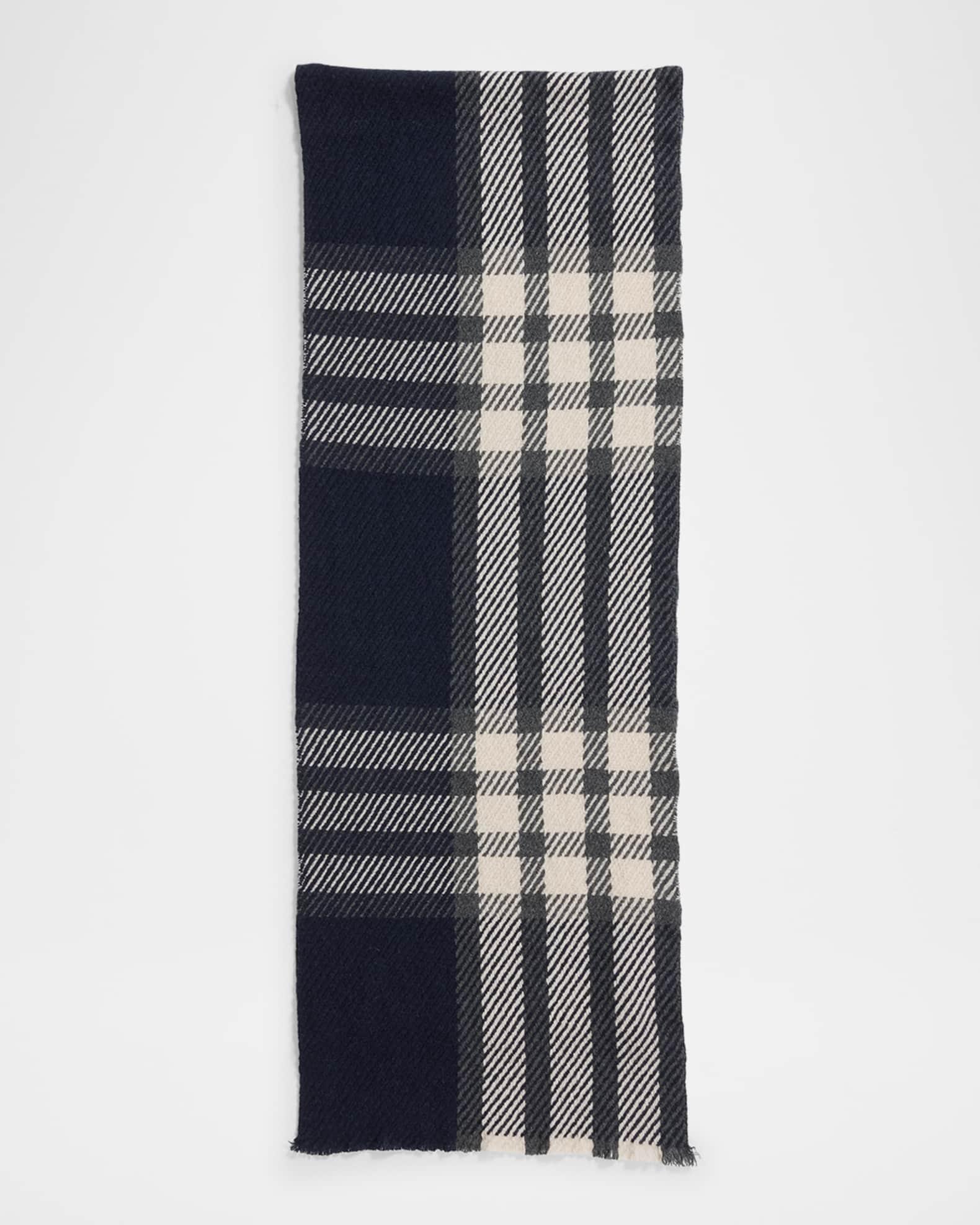 Check-Print Cashmere Scarf Product Image
