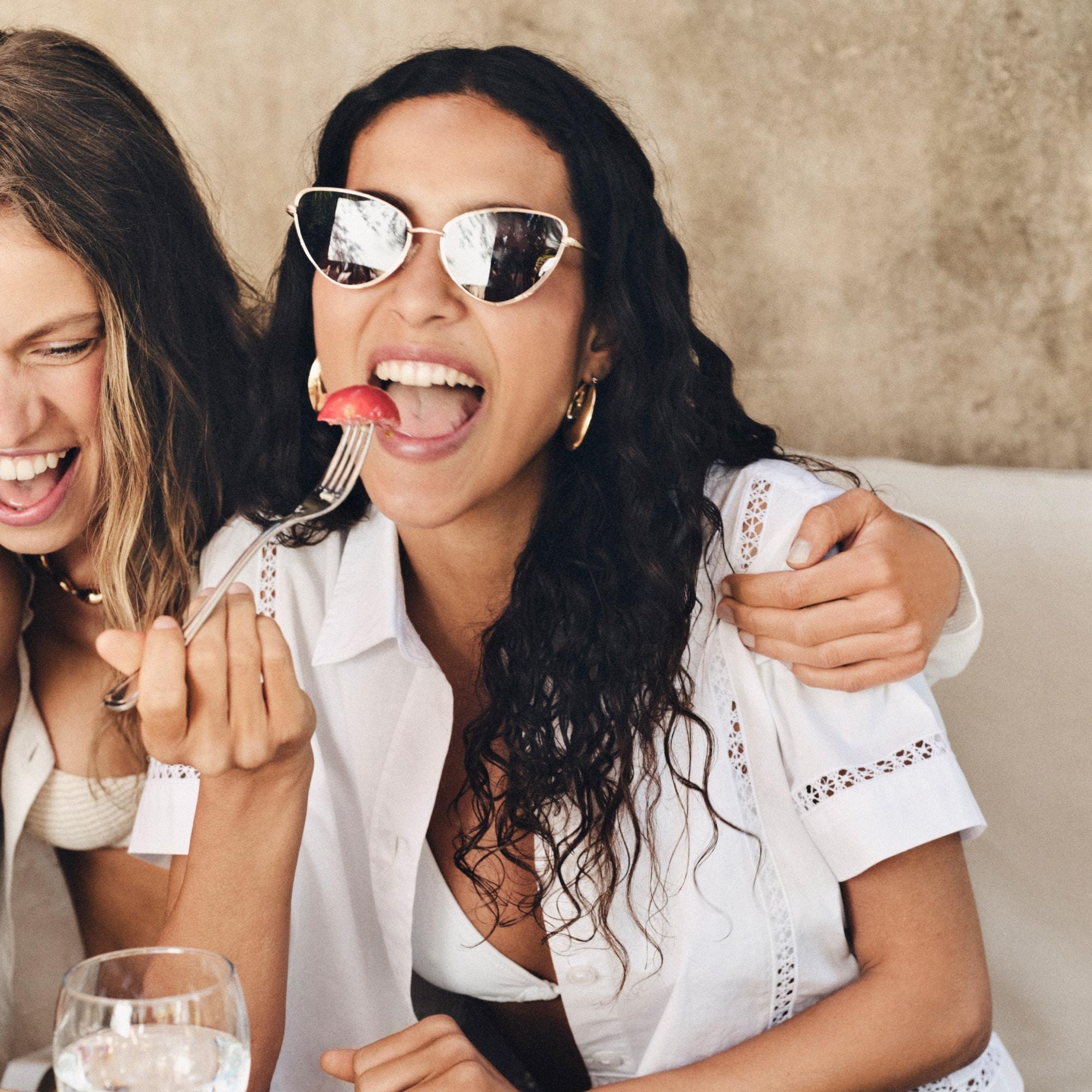 Gamine eyelet-trim shirt Product Image