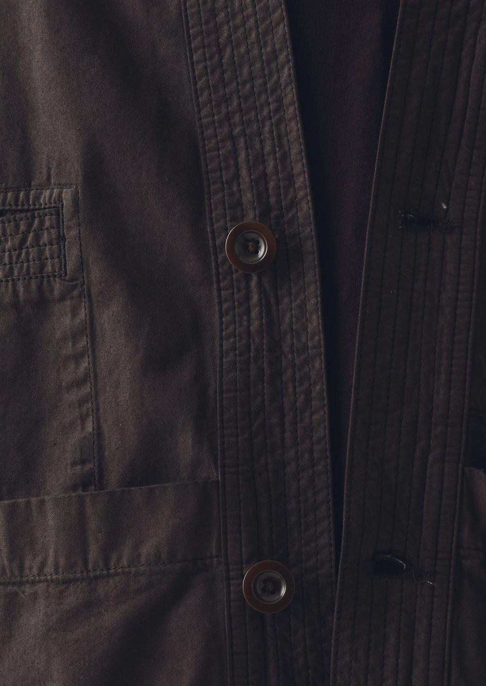 Garment Dyed Cotton Twill Jacket | Dark Cocoa Product Image
