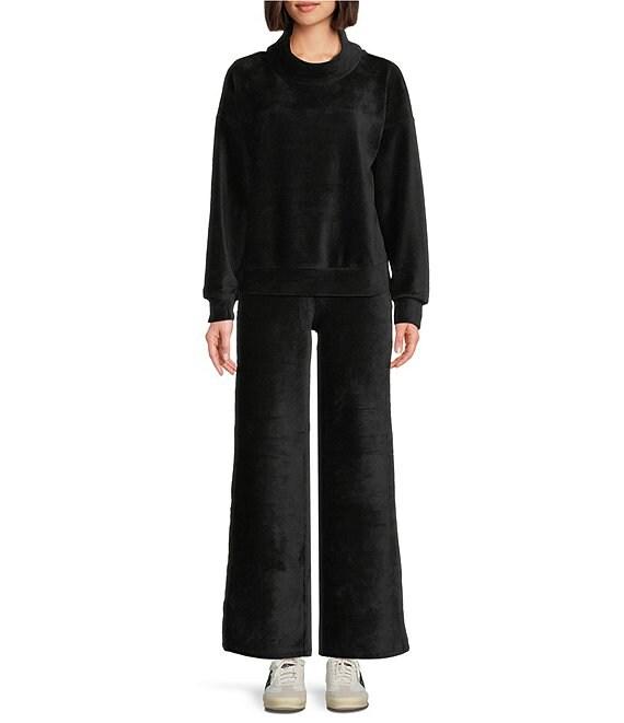 Westbound Coordinating Velour Rib Long Sleeve Funnel Neck Top Product Image