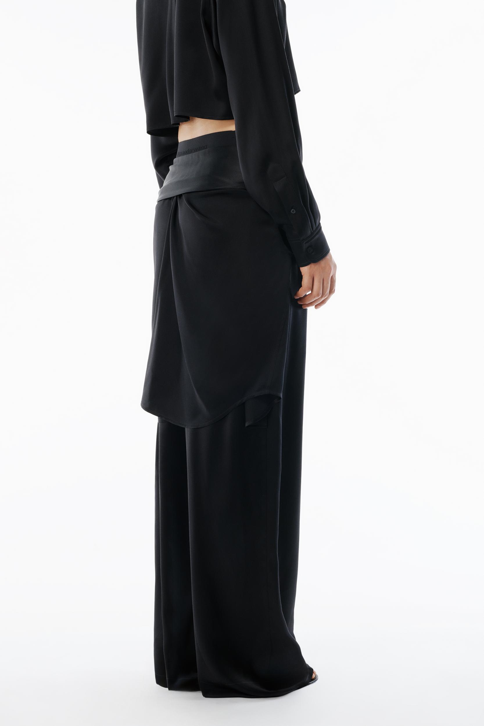 Black Silk Charmeuse Pre-styled Boxer Pant Product Image