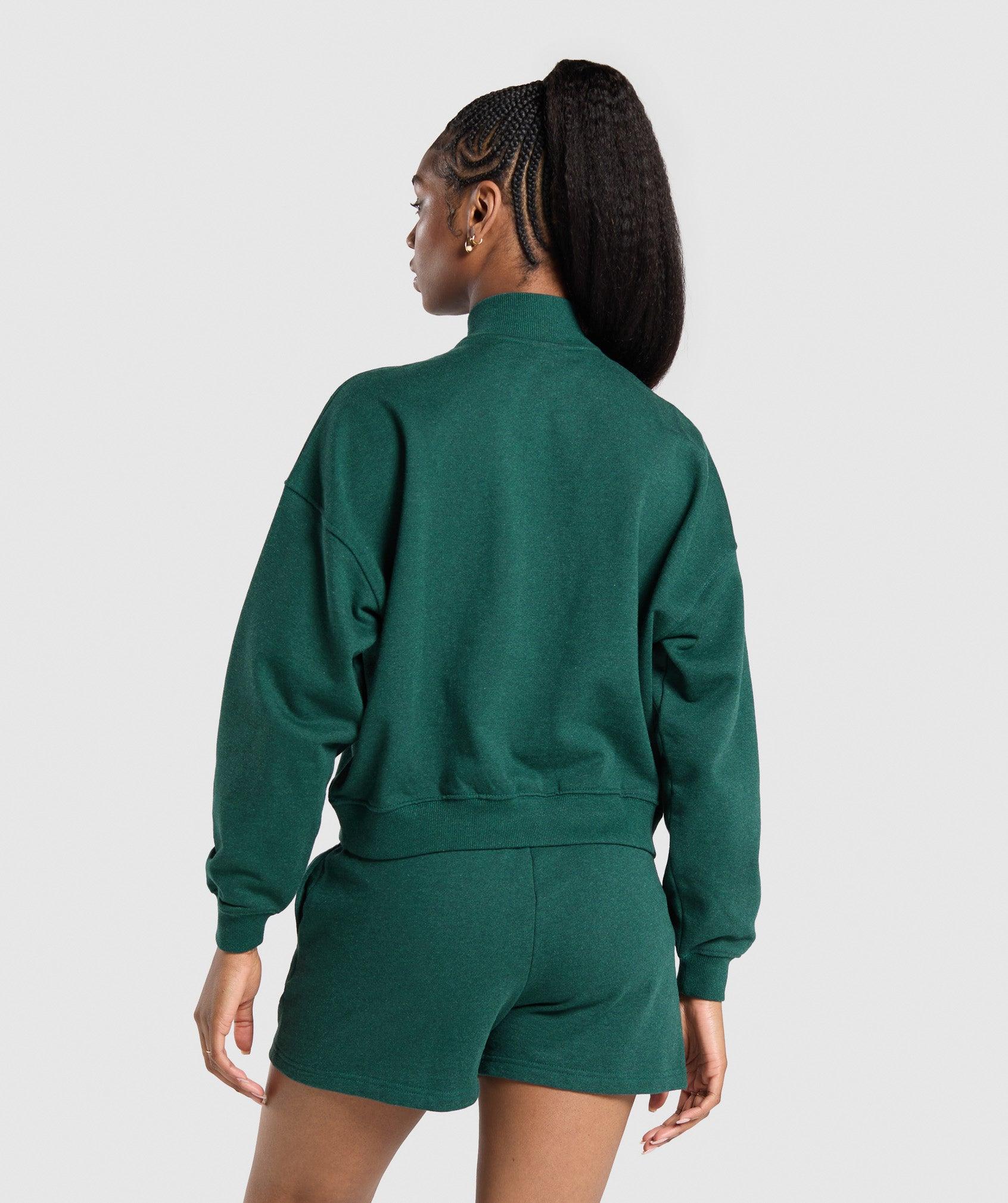 Gymshark Rest Day Sweats 1/2 Zip Pullover - Bros Bold Teal Marl Female Product Image