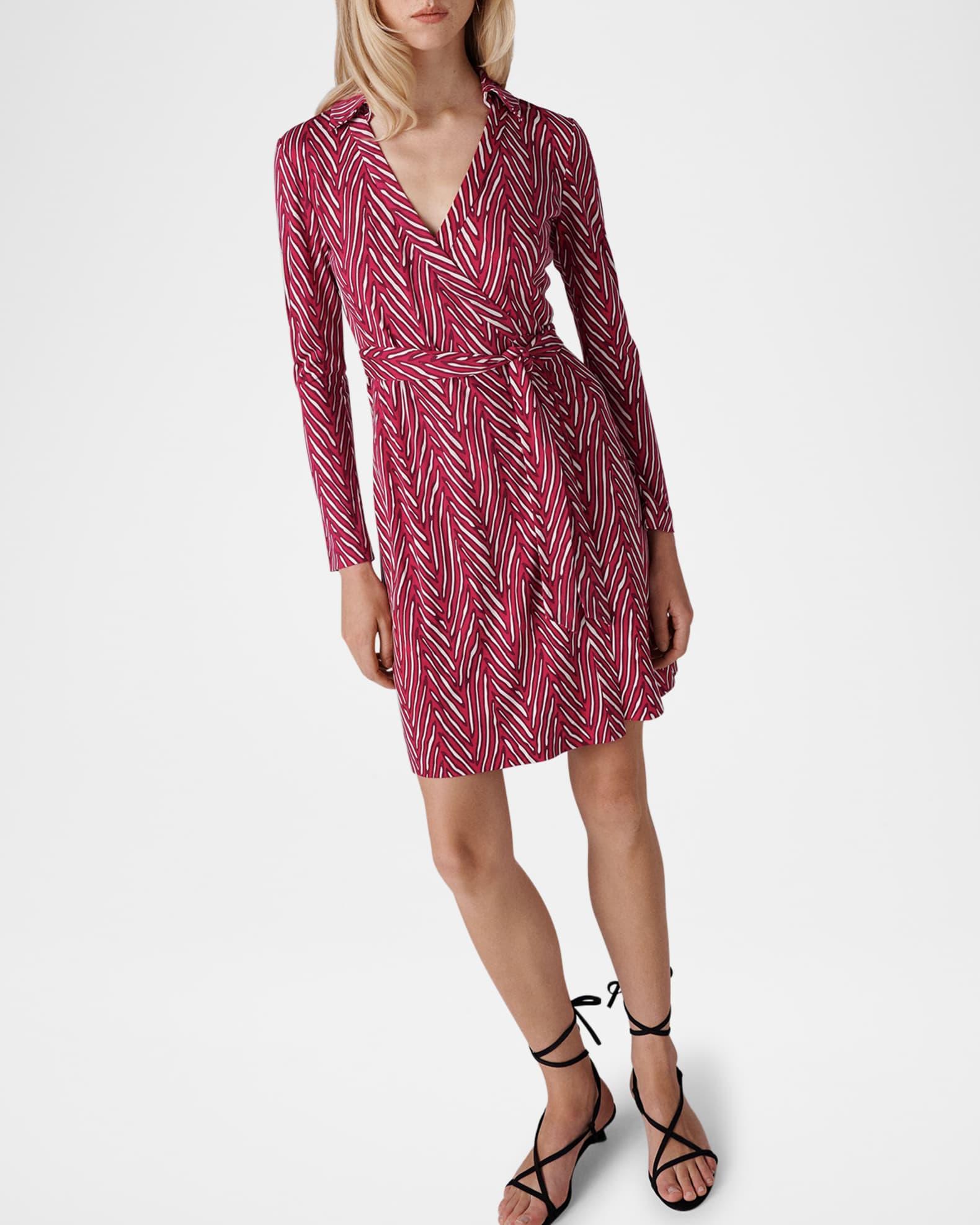 Jeanne Herringbone Silk Mini Wrap Dress Product Image
