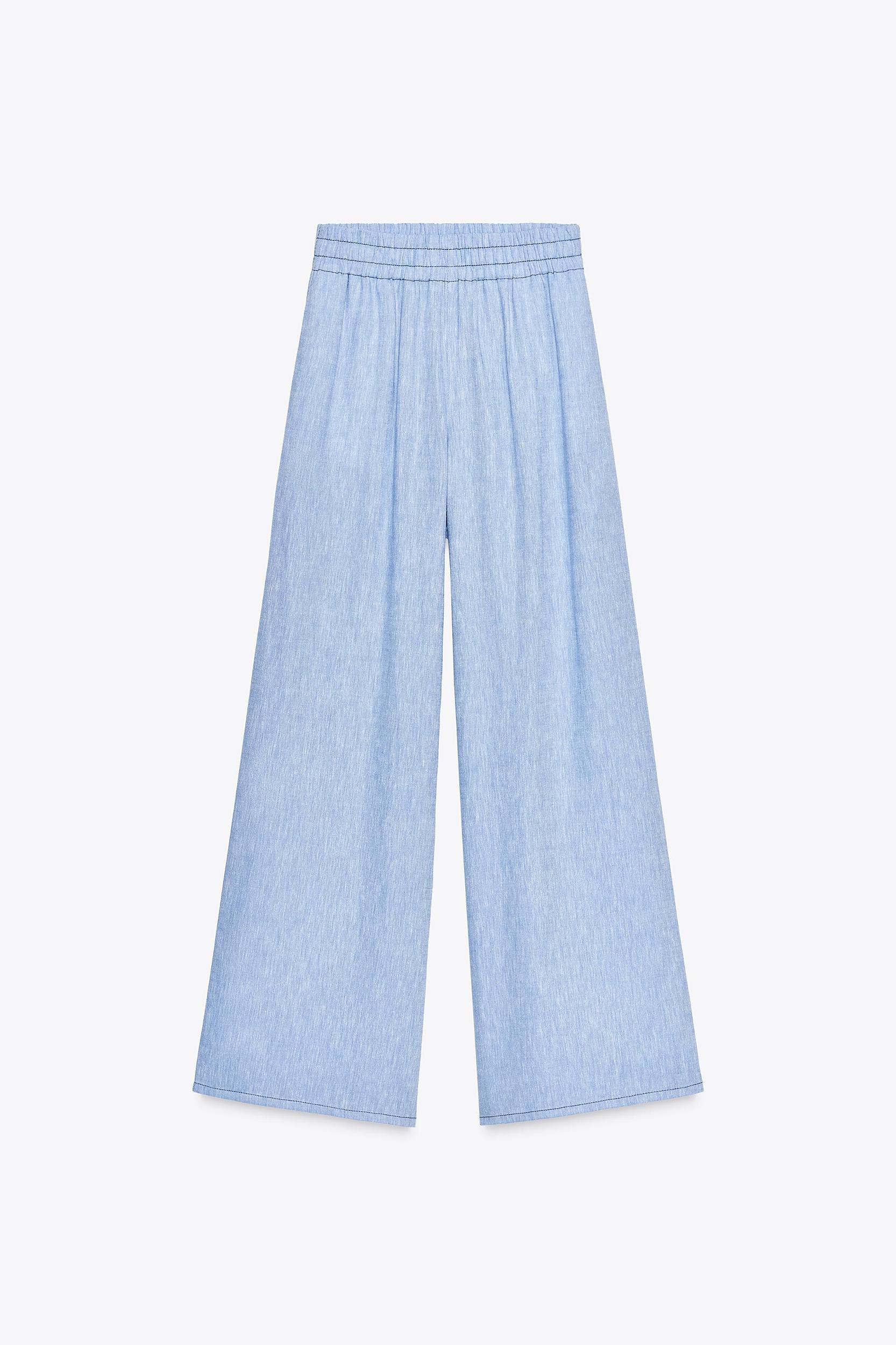 WIDE LEG LINEN PANTS Product Image