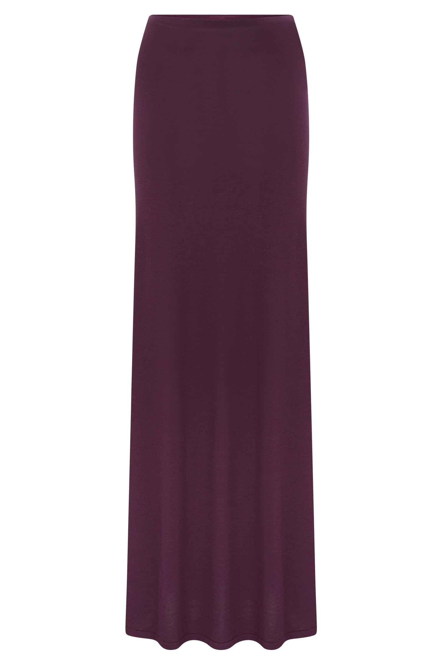 Martiena Knit Maxi Skirt - Plum Female Product Image