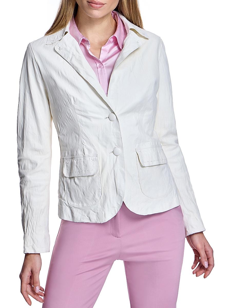Womens Floral Lined Leather Blazer Product Image