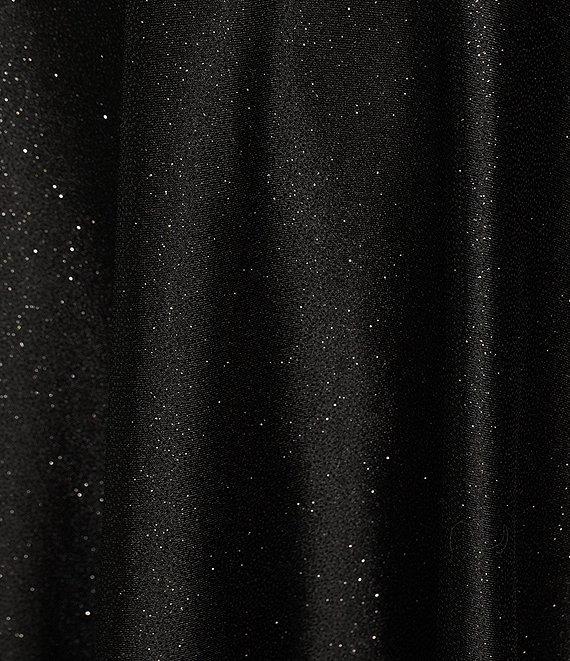 Honey and Rosie Glitter Corset Lace-Up Back Fit & Flare Dress Product Image