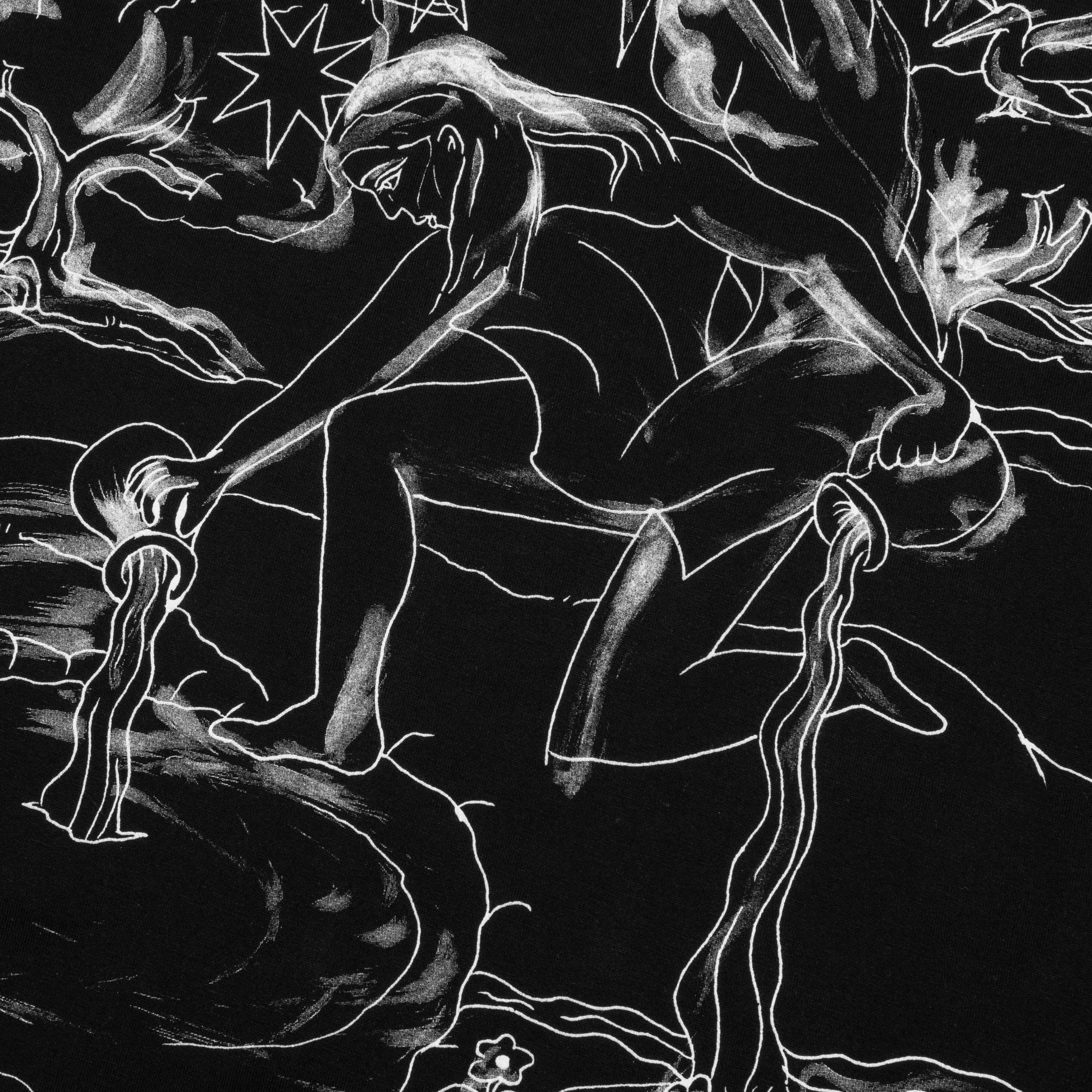 Tarot Print Boxy Fit Long Sleeve T-Shirt - Black Male Product Image