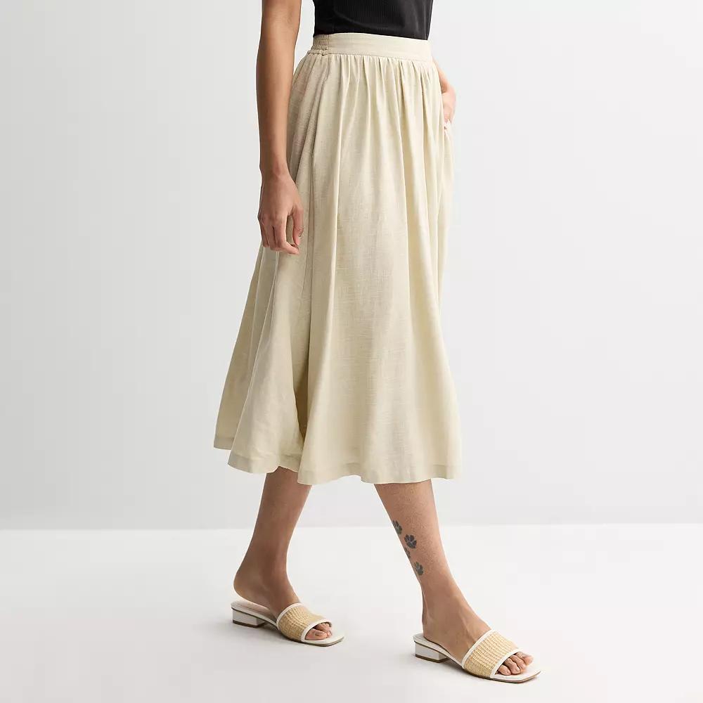 Women's Nine West A-Line Midi Skirt, Size: XL, Beige Product Image