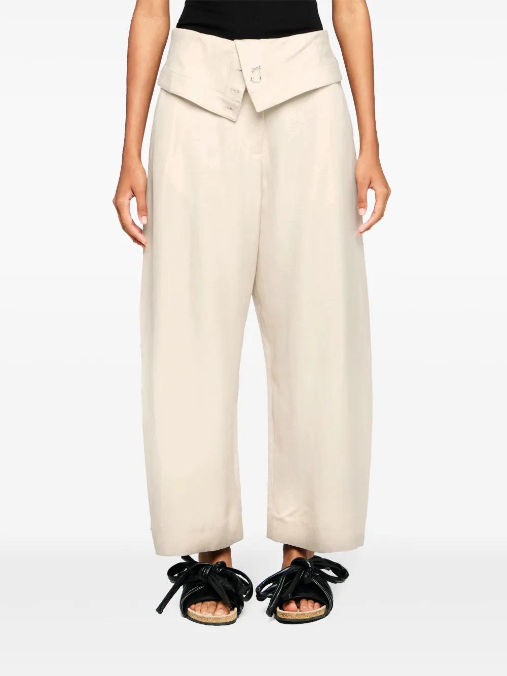 fold-over wide-leg trousers Product Image