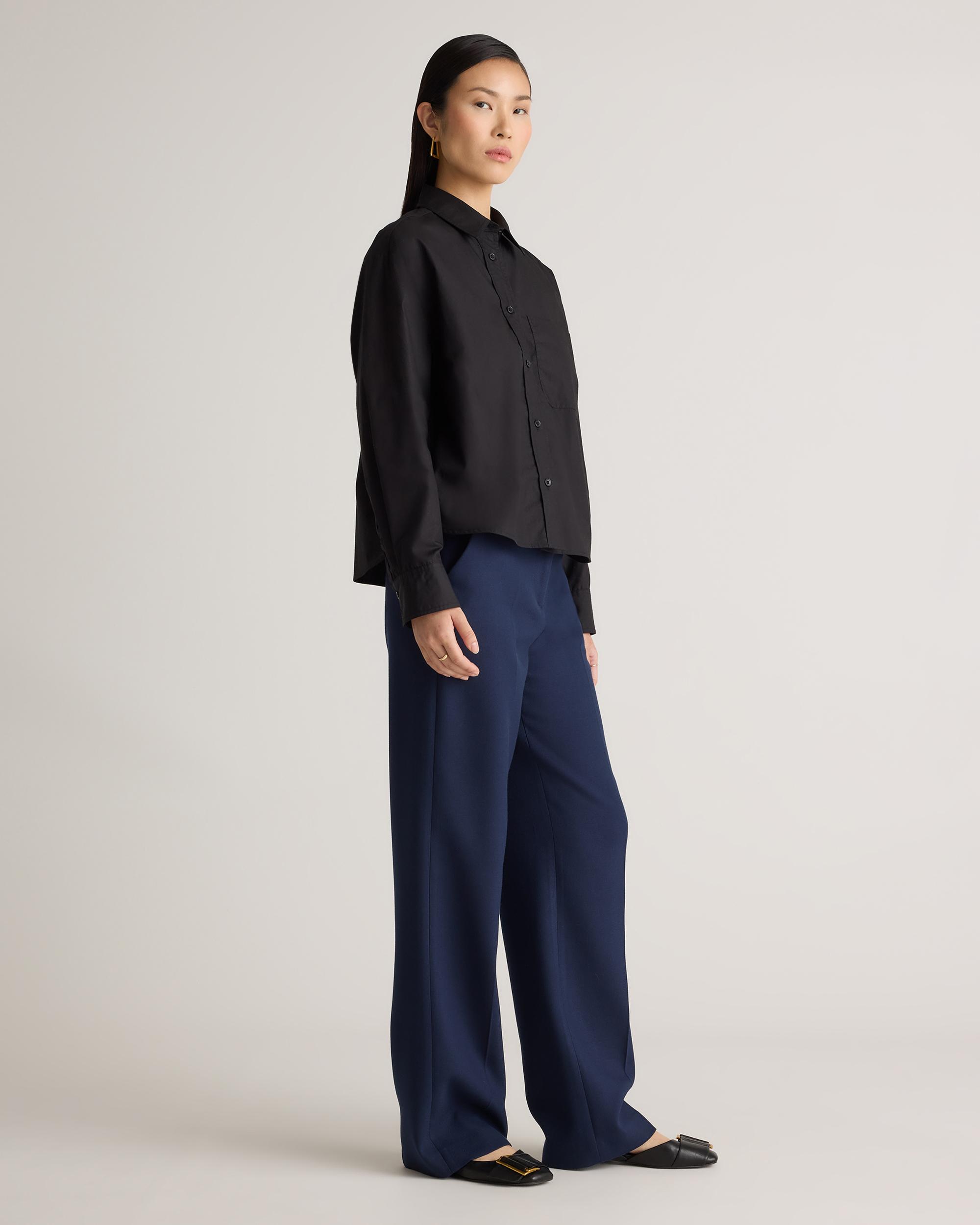 Quince | Women's Poplin Cropped Long Sleeve Shirt Size XL, Organic Cotton Product Image
