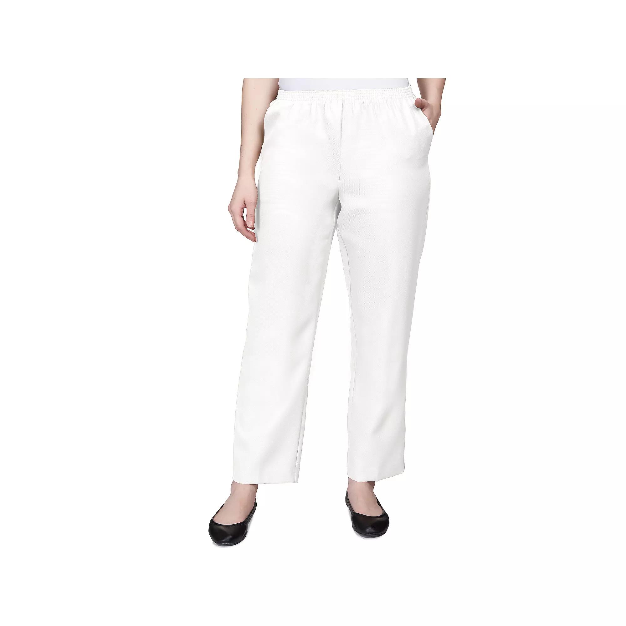 Petite Alfred Dunner Classic Pull-On Straight-Leg Pants, Women's,  Product Image