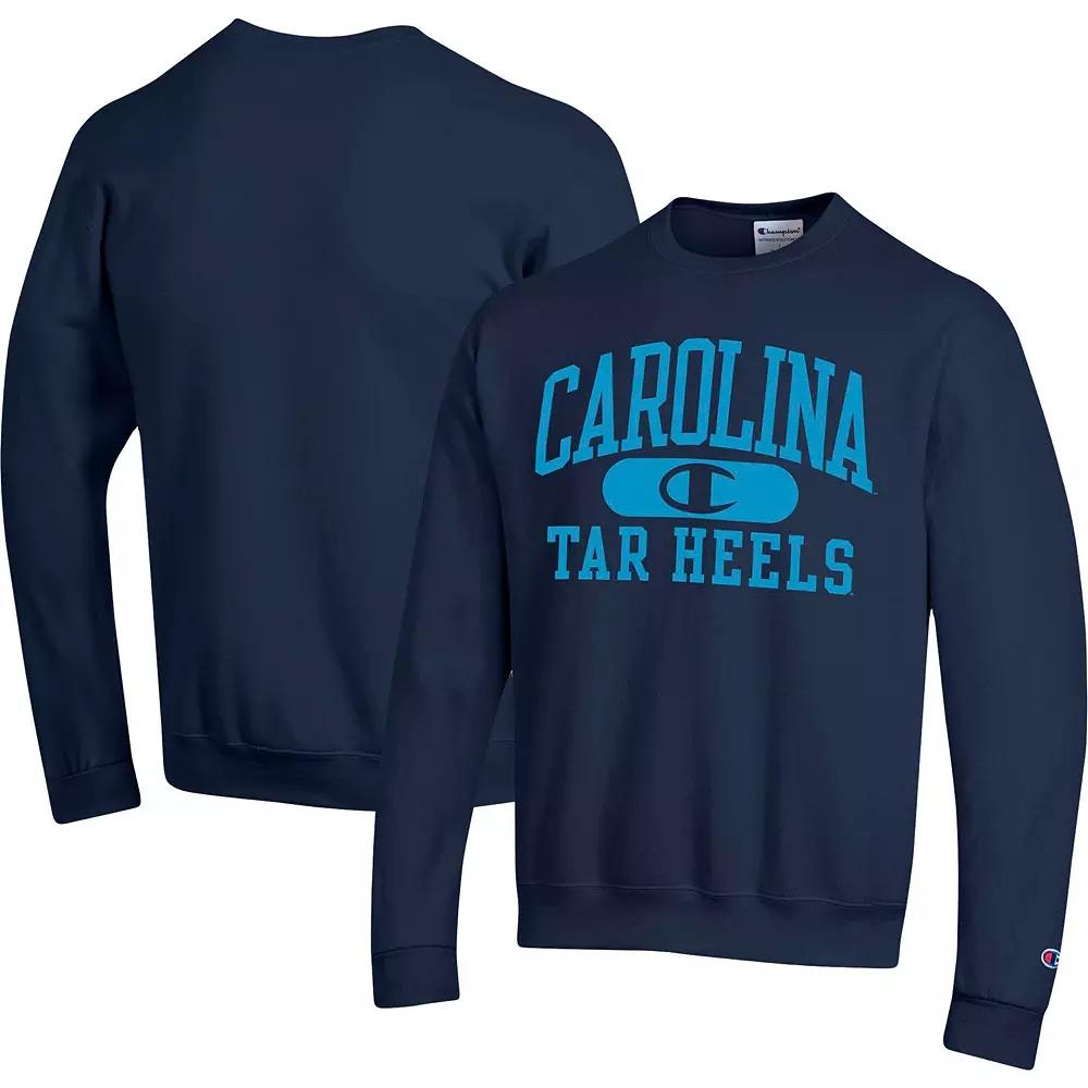 Men's Champion Navy North Carolina Tar Heels Arch Pill Sweatshirt, Size: Medium, Blue Product Image