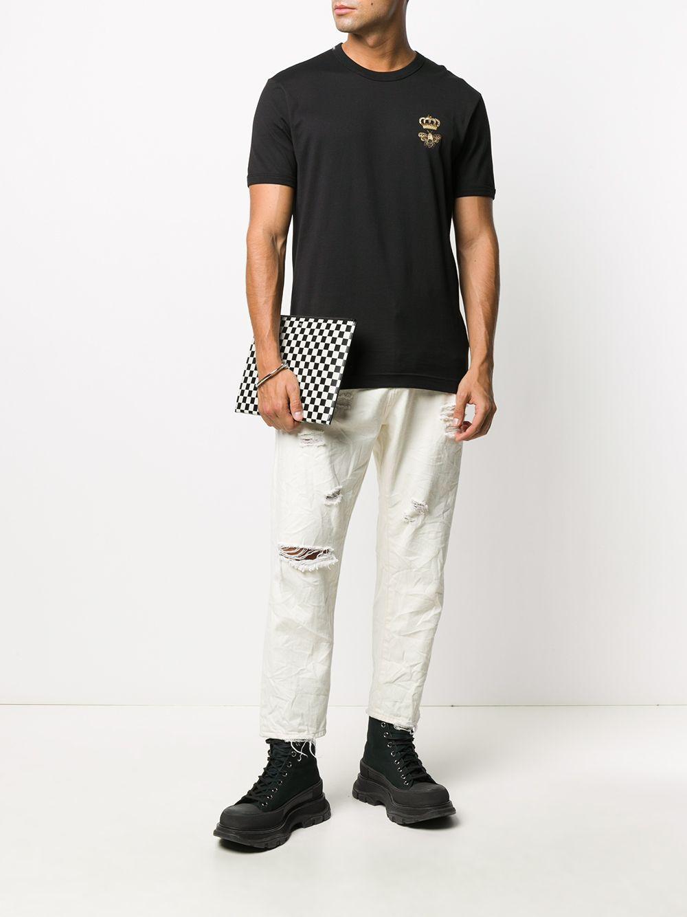 embroidered cotton T-shirt Product Image