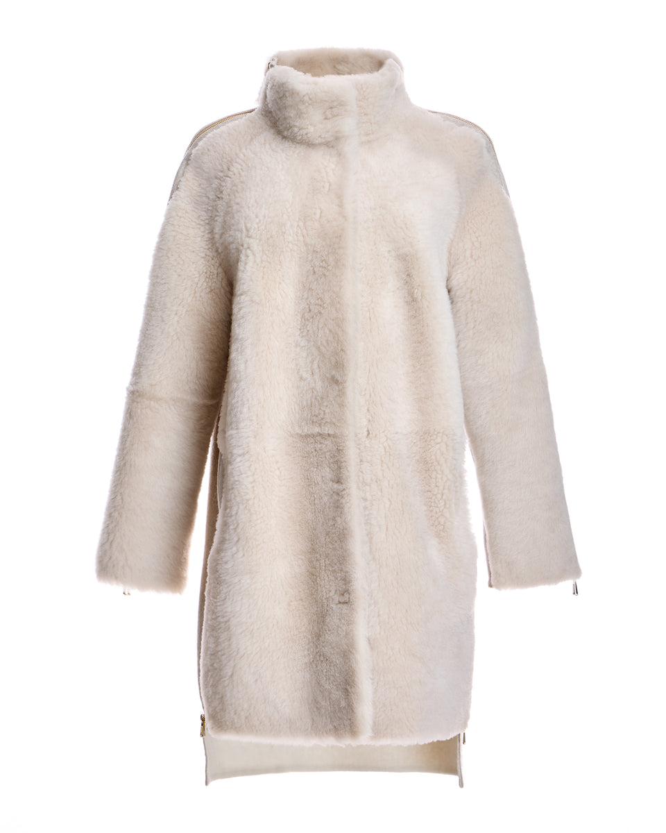 Mixed Media Shearling Coat Product Image