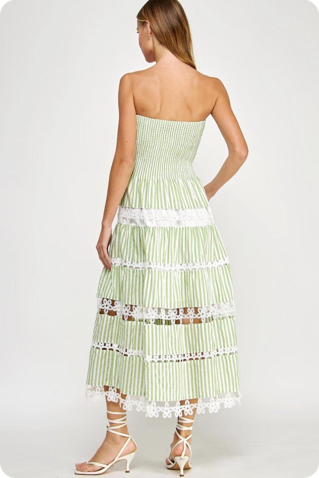 Striped Strapless Dress Product Image