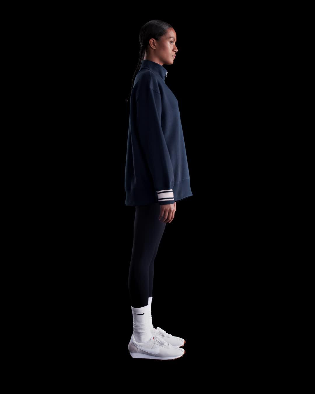 Womens Nike Sportswear Phoenix Fleece Oversized 1/4-Zip Long Sweatshirt | IH7804-410 Product Image
