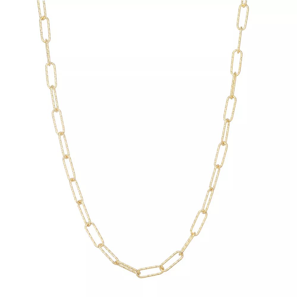Giorgio di Vicenza 14k Sterling Silver Paper Clip Chain Necklace, Womens Gold Tone Product Image