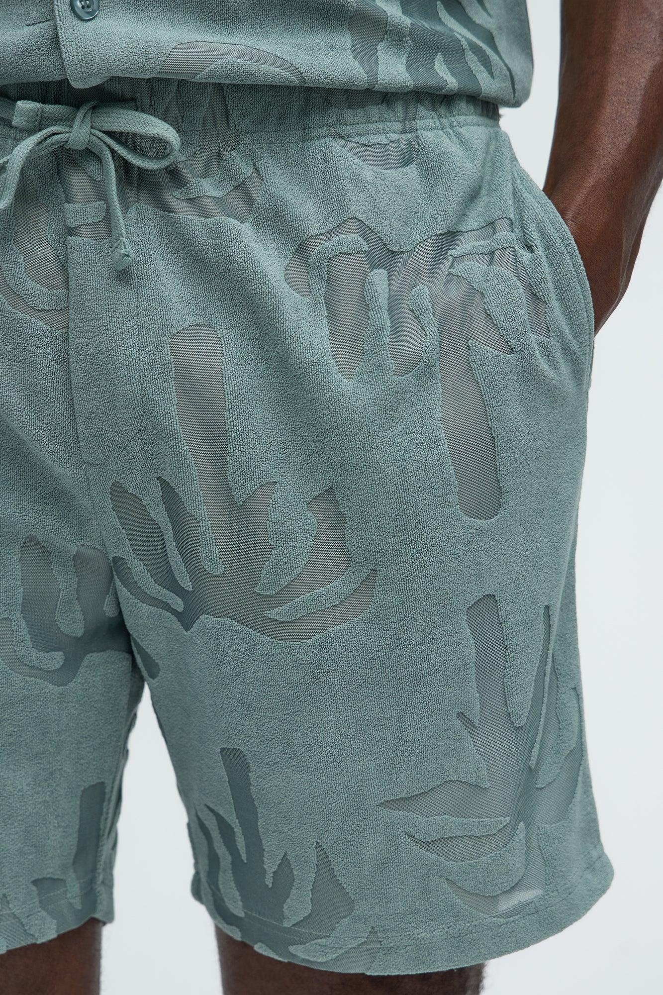 Tropical Trees Relaxed Shorts - Sage Product Image