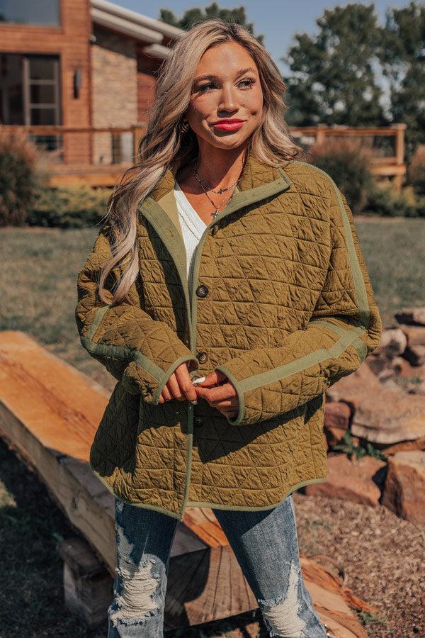 Bonfire Nights Quilted Jacket in Olive Product Image