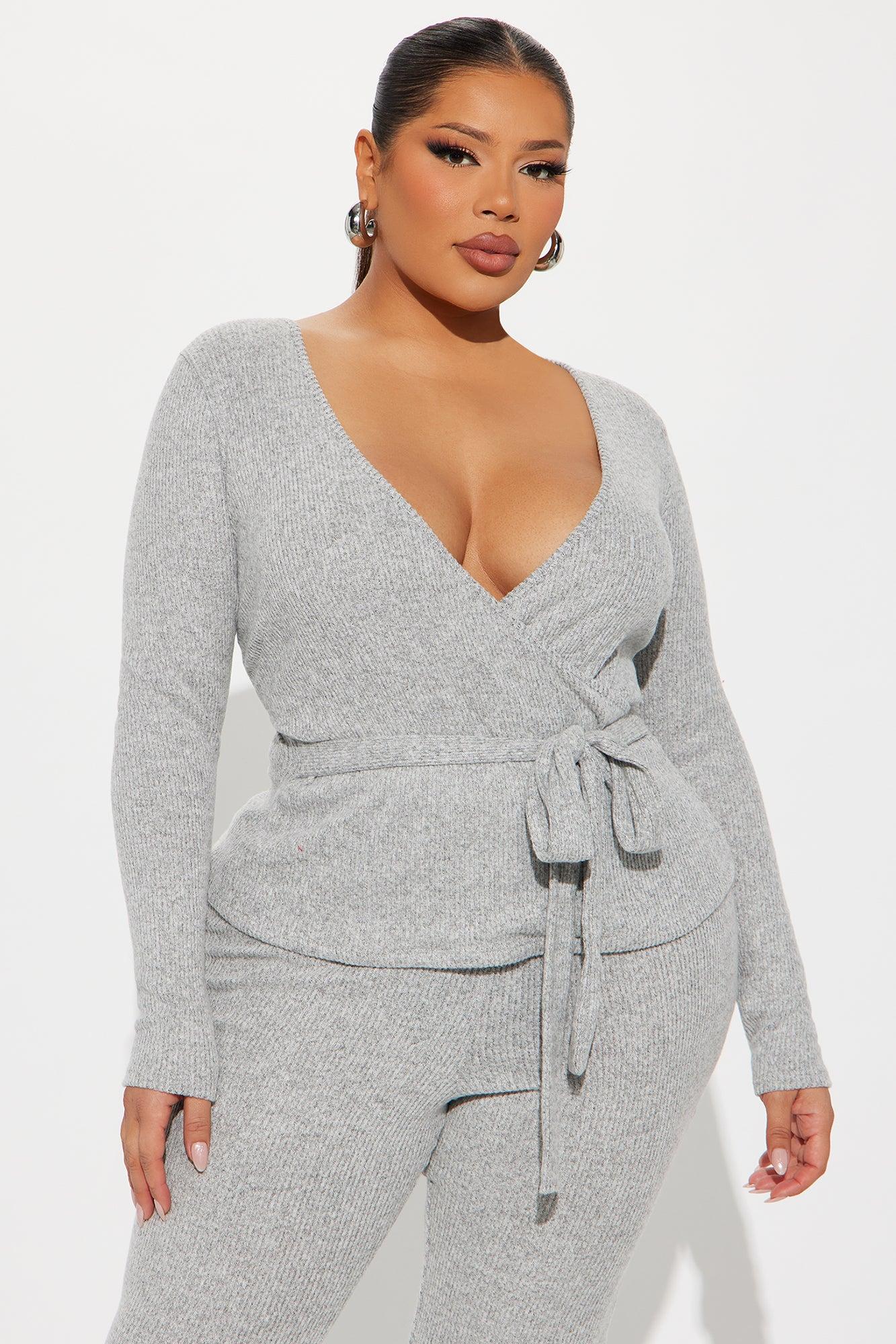 Ease My Mind Cozy Pant Set - Heather Grey Product Image