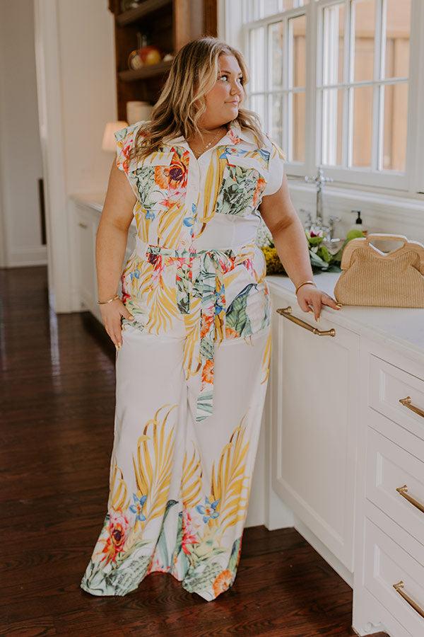 Tropical Tour Jumpsuit in White Curves Product Image