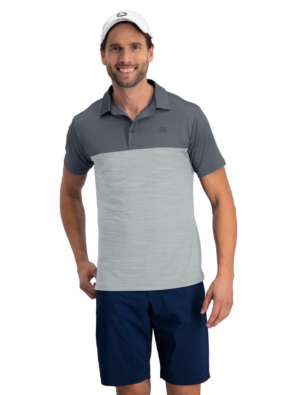 Three Sixty Six Men's Heathered Two-Tone Golf Polo Male Product Image