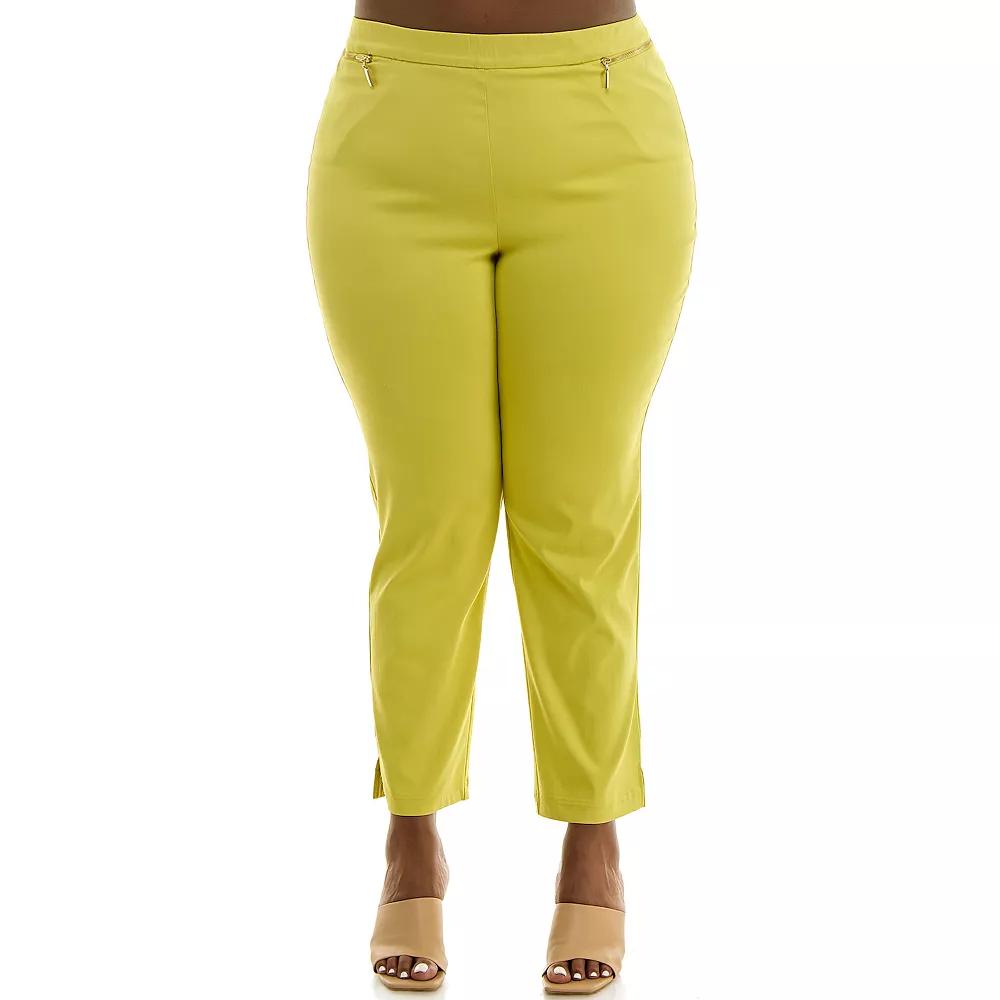 Plus Size Nina Leonard Ankle Length Millennium Pants, Women's, Size: 1XL, Red Product Image