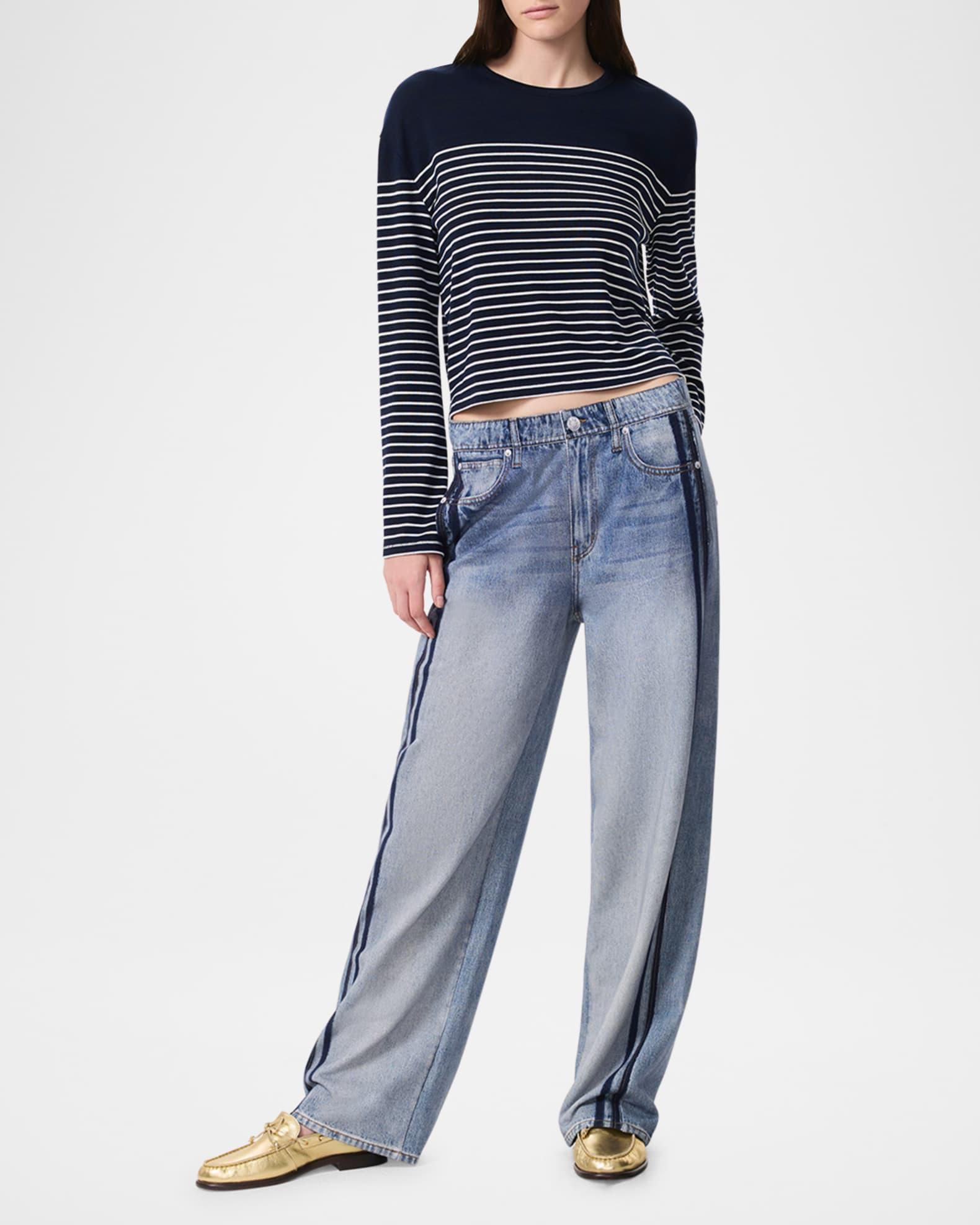 The Knit Stripe Boxy Long-Sleeve Tee Product Image