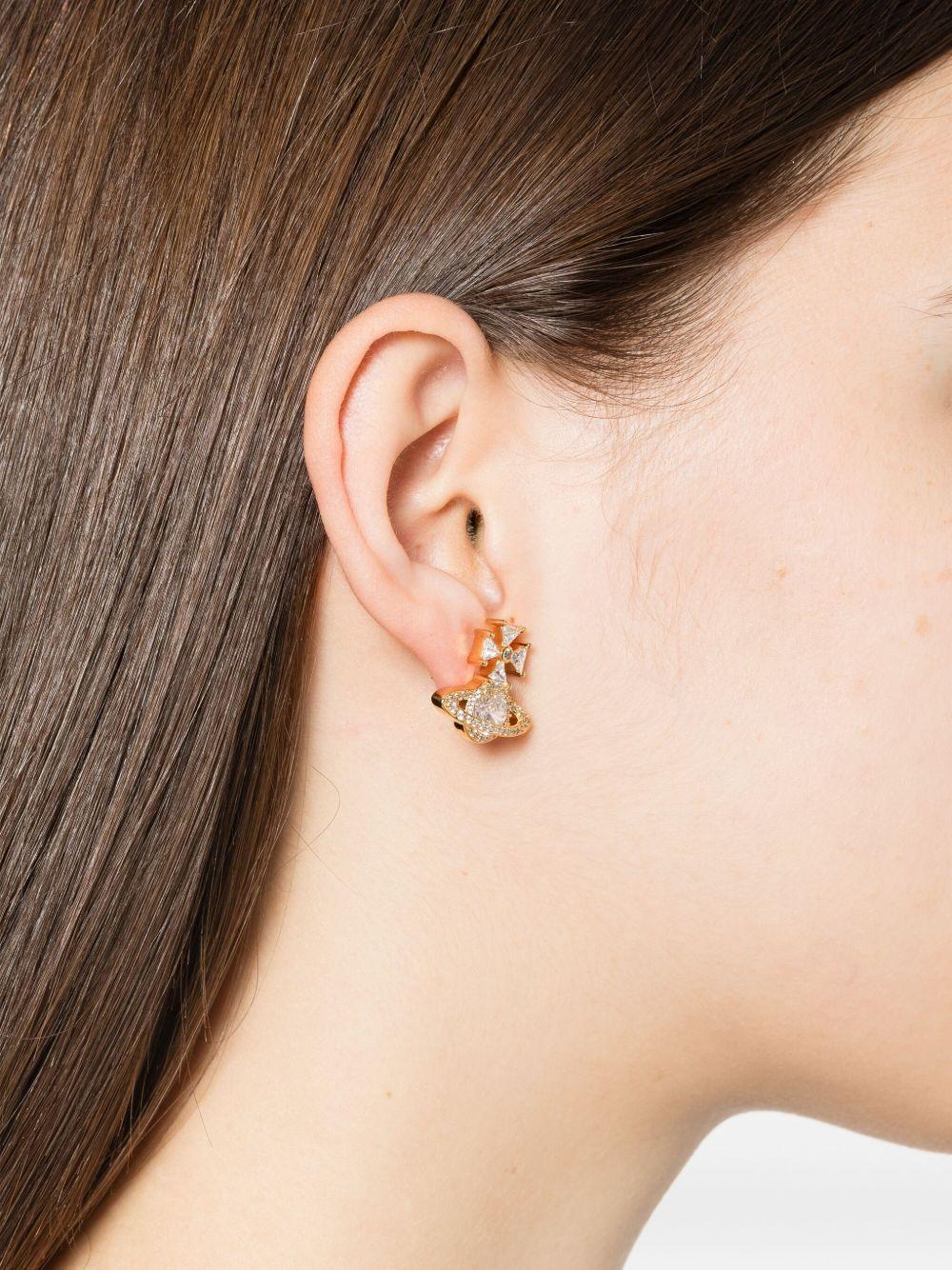 orb cross cubic zirconia earrings Product Image