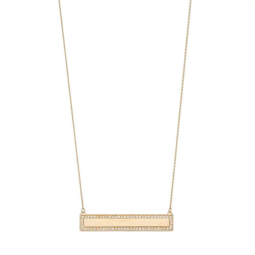 14k Gold 1/3 Carat T.W. Diamond Bar Link Necklace, Women's, Size: 16" Product Image