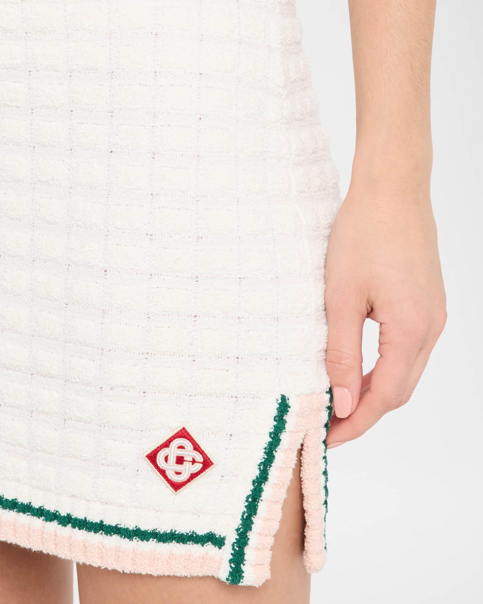 Check Boucle Cotton Mini Skirt Product Image