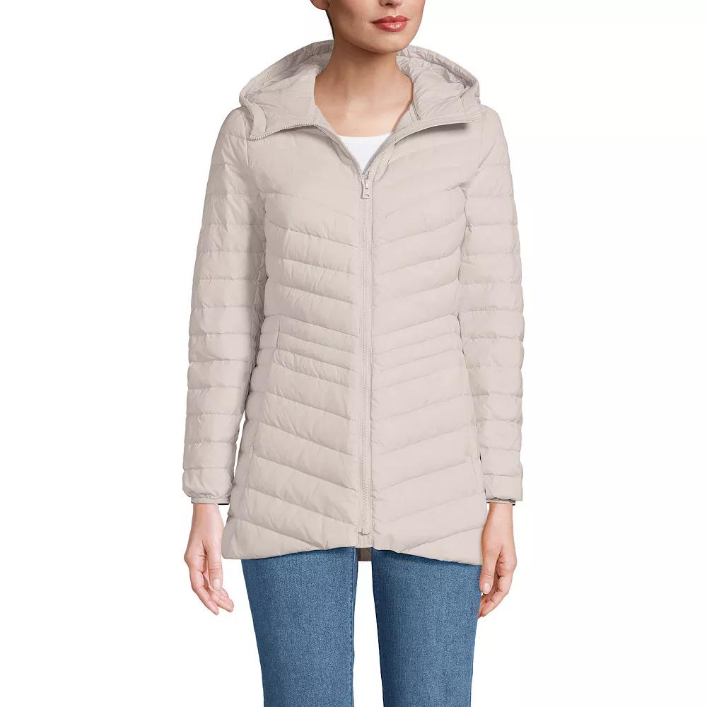 Petite Lands' End Wanderweight Ultralight Hooded Packable Down Jacket, Women's,  Product Image