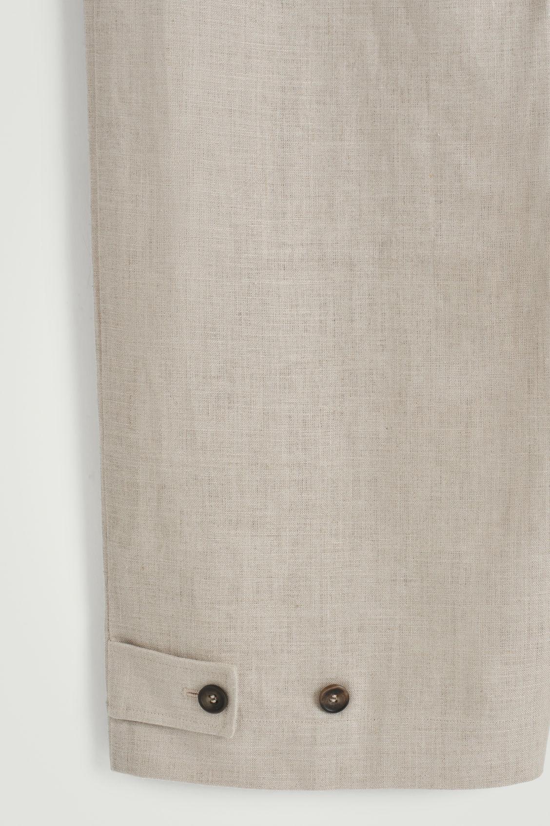 ELASTICATED LINEN WIDE-LEG TROUSERS Product Image