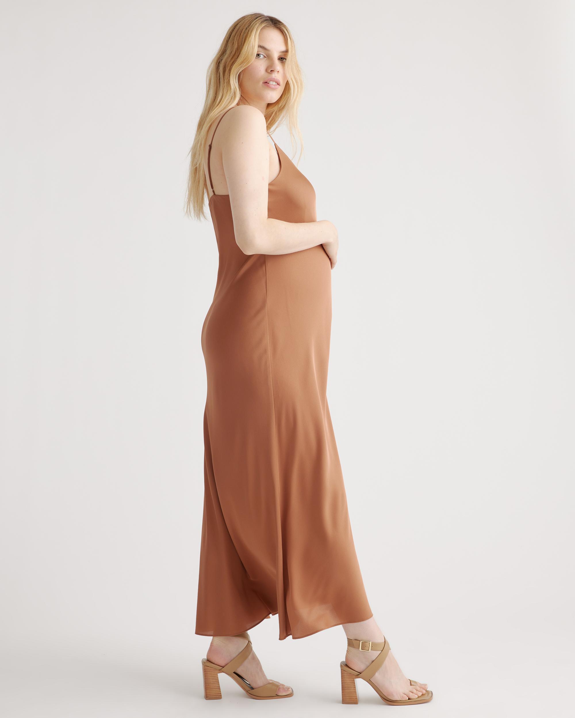 Quince | Women's Washable Stretch Silk Maternity Slip Dress Product Image
