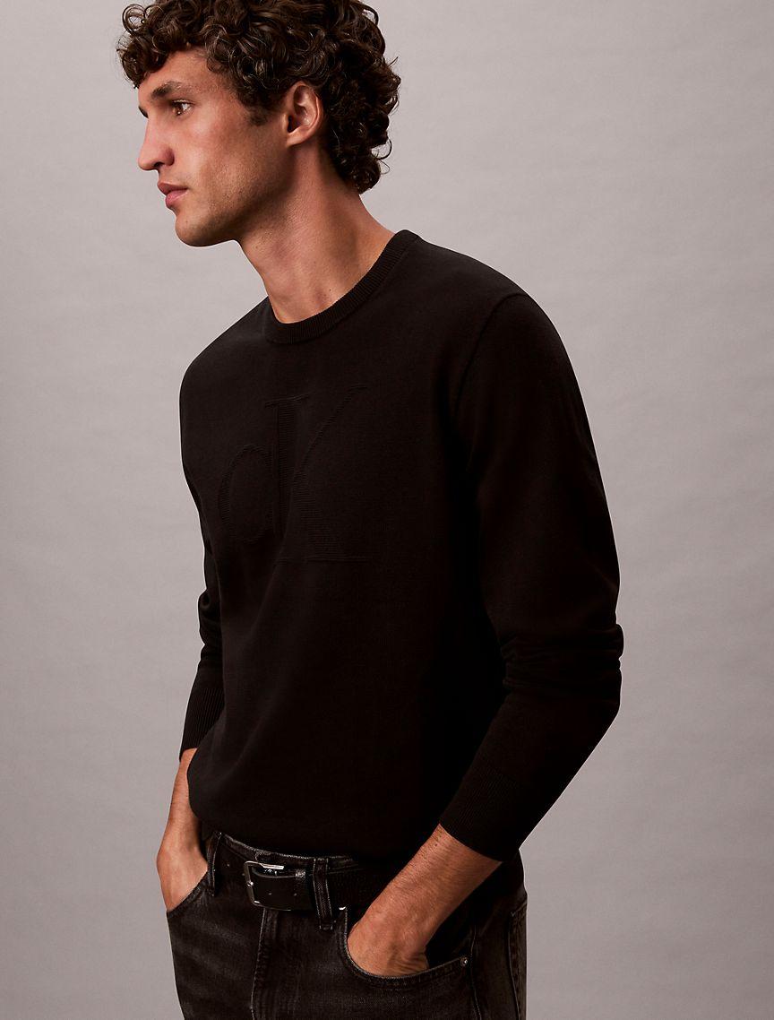 Smooth Cotton Monogram Sweater Product Image