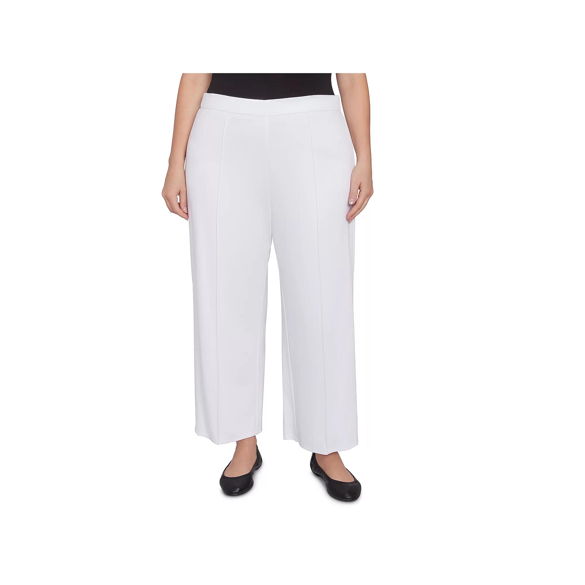 Plus Size Alfred Dunner Pleated Wide Leg Ankle Pants, Women's, Size: 2XL, Marine Blue Product Image