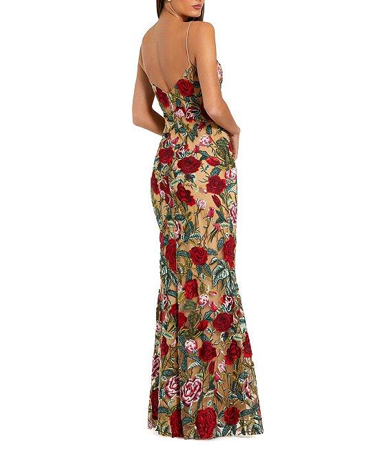 Mac Duggal Floral Embroidered Sweetheart Neckline Sheath Gown Product Image