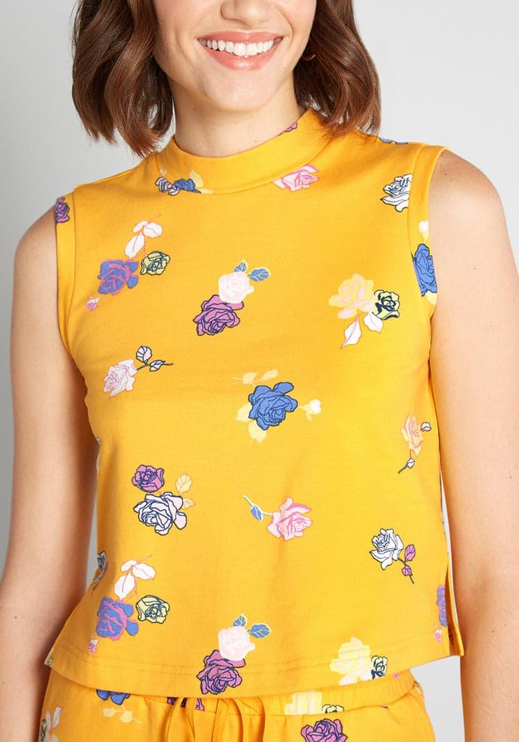 Lounging Amongst the Roses Sleeveless Top Product Image