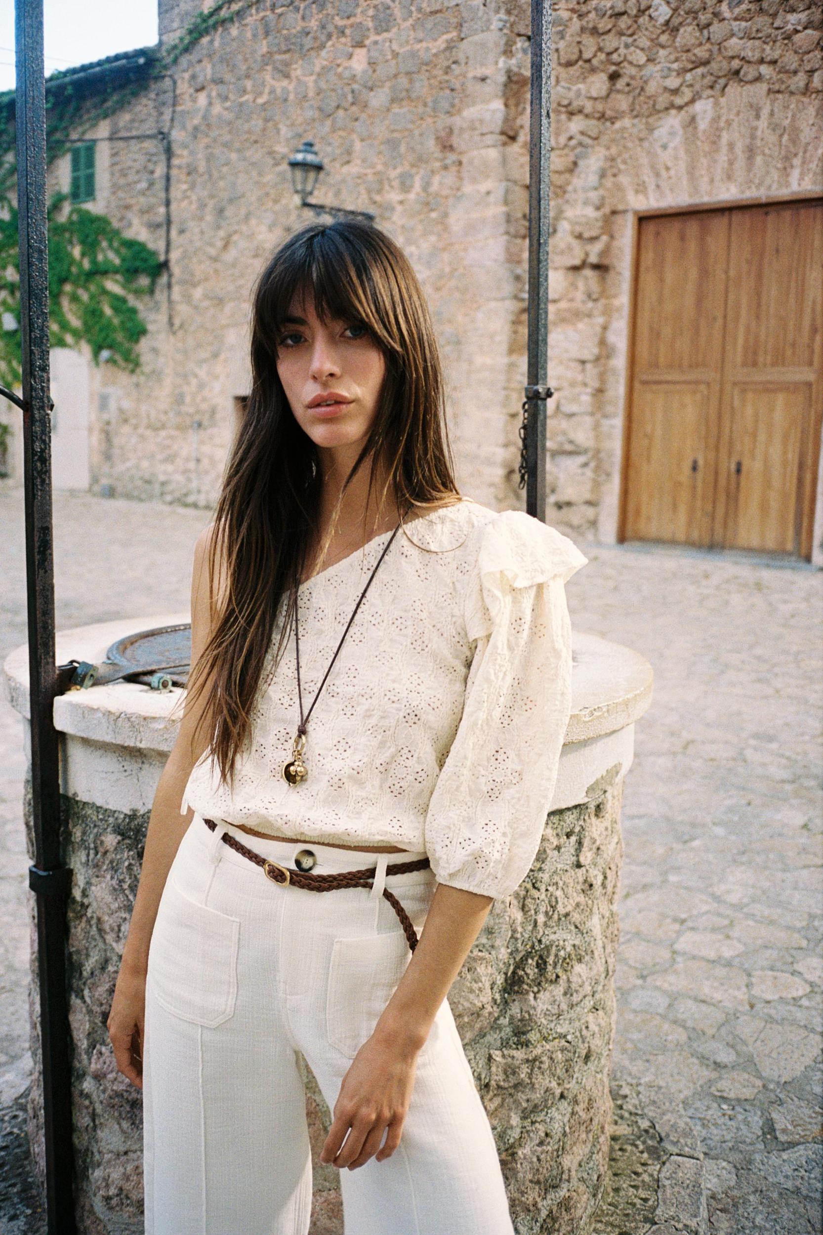 EMBROIDERED ASYMMETRIC TOP Product Image