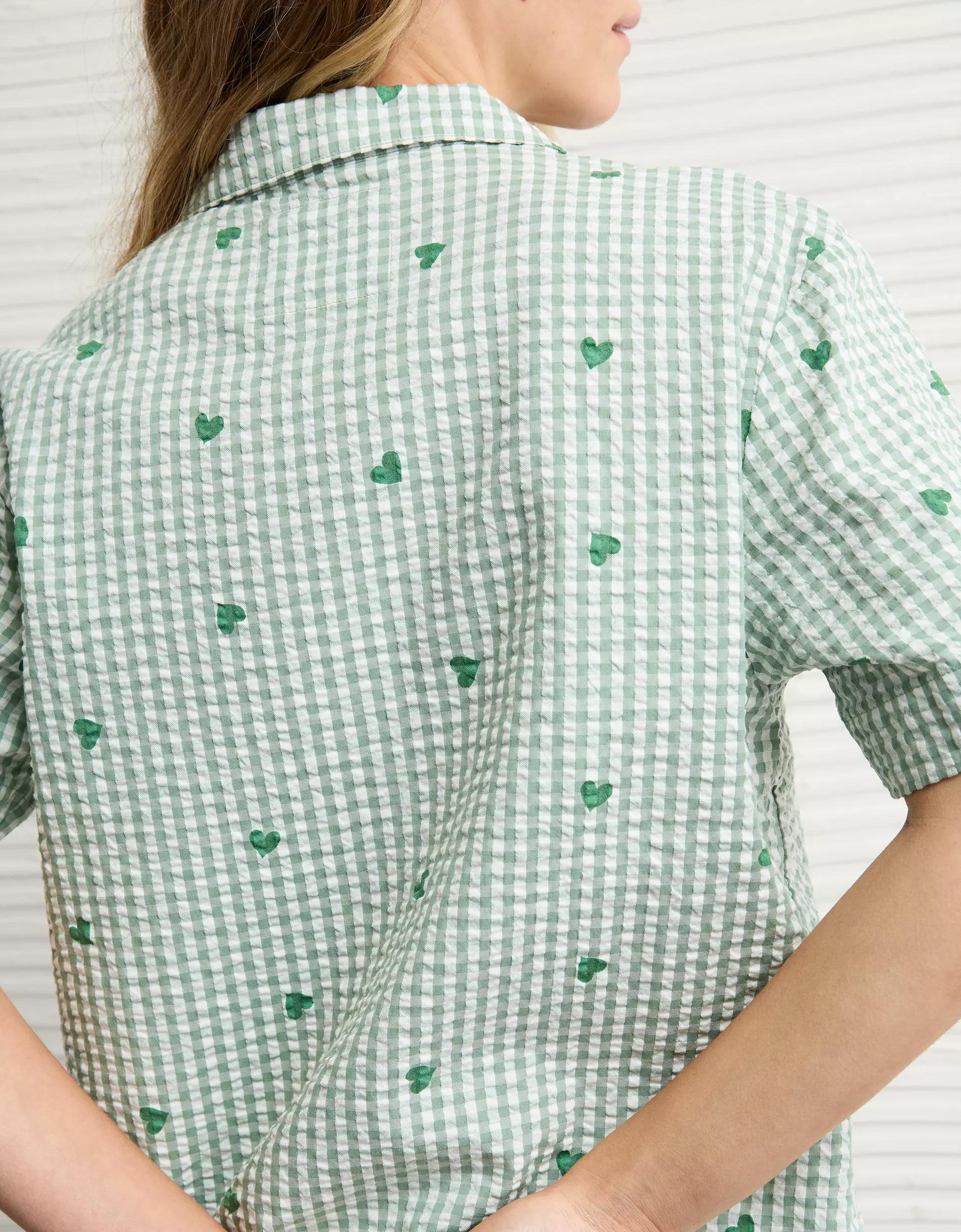 AE Gingham Hearts Seersucker PJ Set Product Image