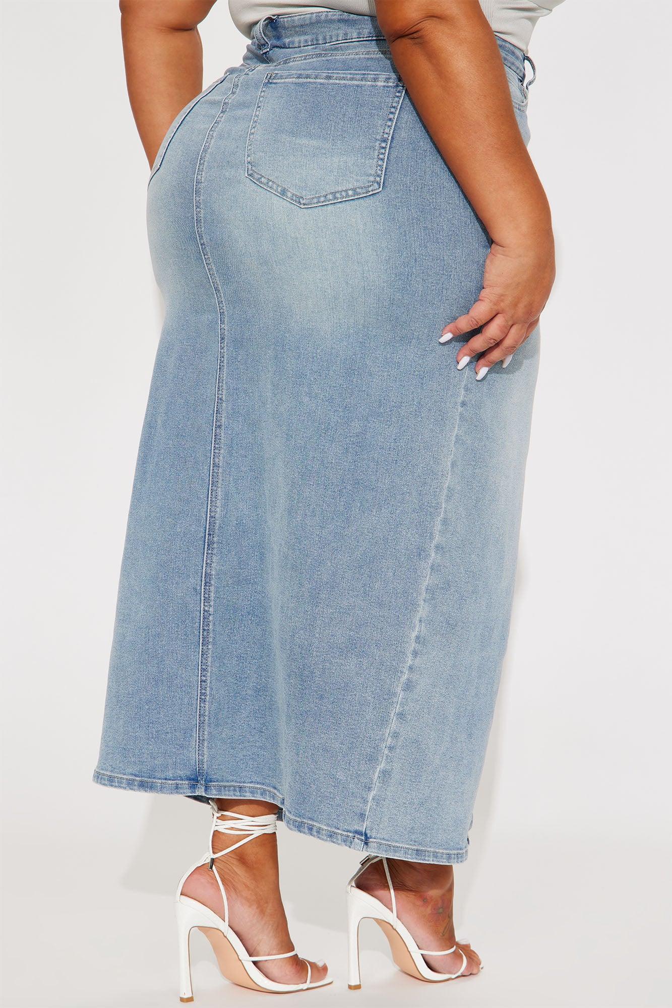Nicole Denim Maxi Skirt - Light Wash Product Image